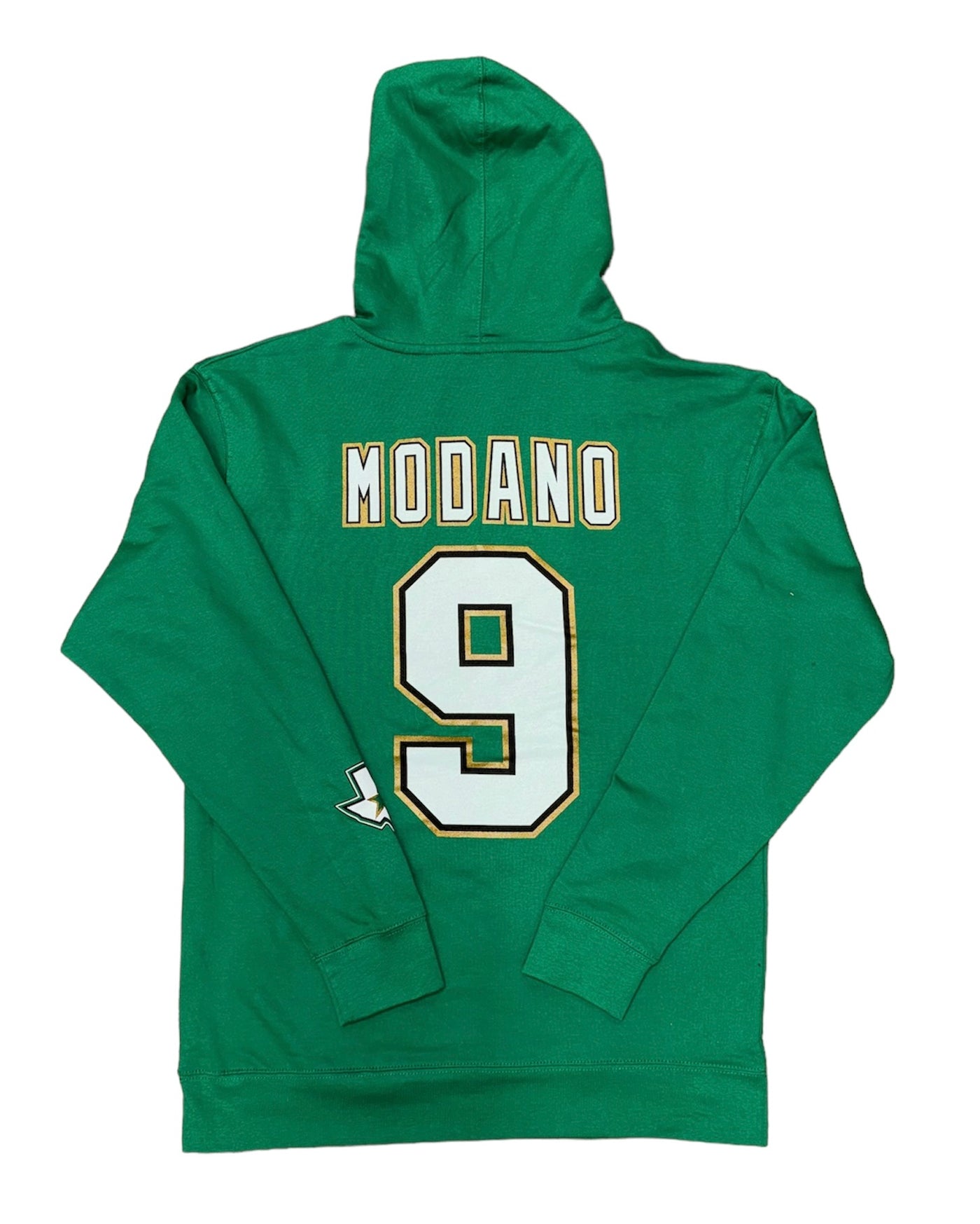 DALLAS STARS MITCHELL & NESS MIKE MODANO ICON NAME & NUMBER HOODIE - back view 