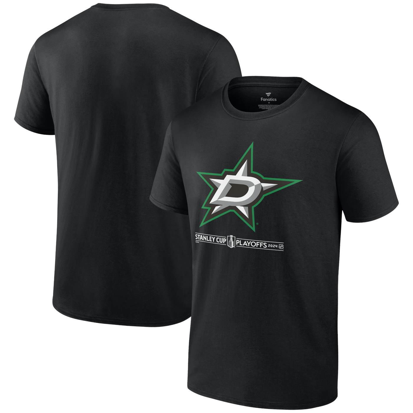 DALLAS STARS FANATICS 2024 PLAYOFF BREAKOUT S/S TEE -FRONT & BACK VIEW