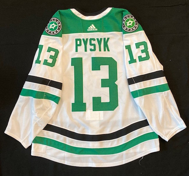 Mark Pysyk 20/21 Away Set 3 Game Worn Jersey in White - Back View