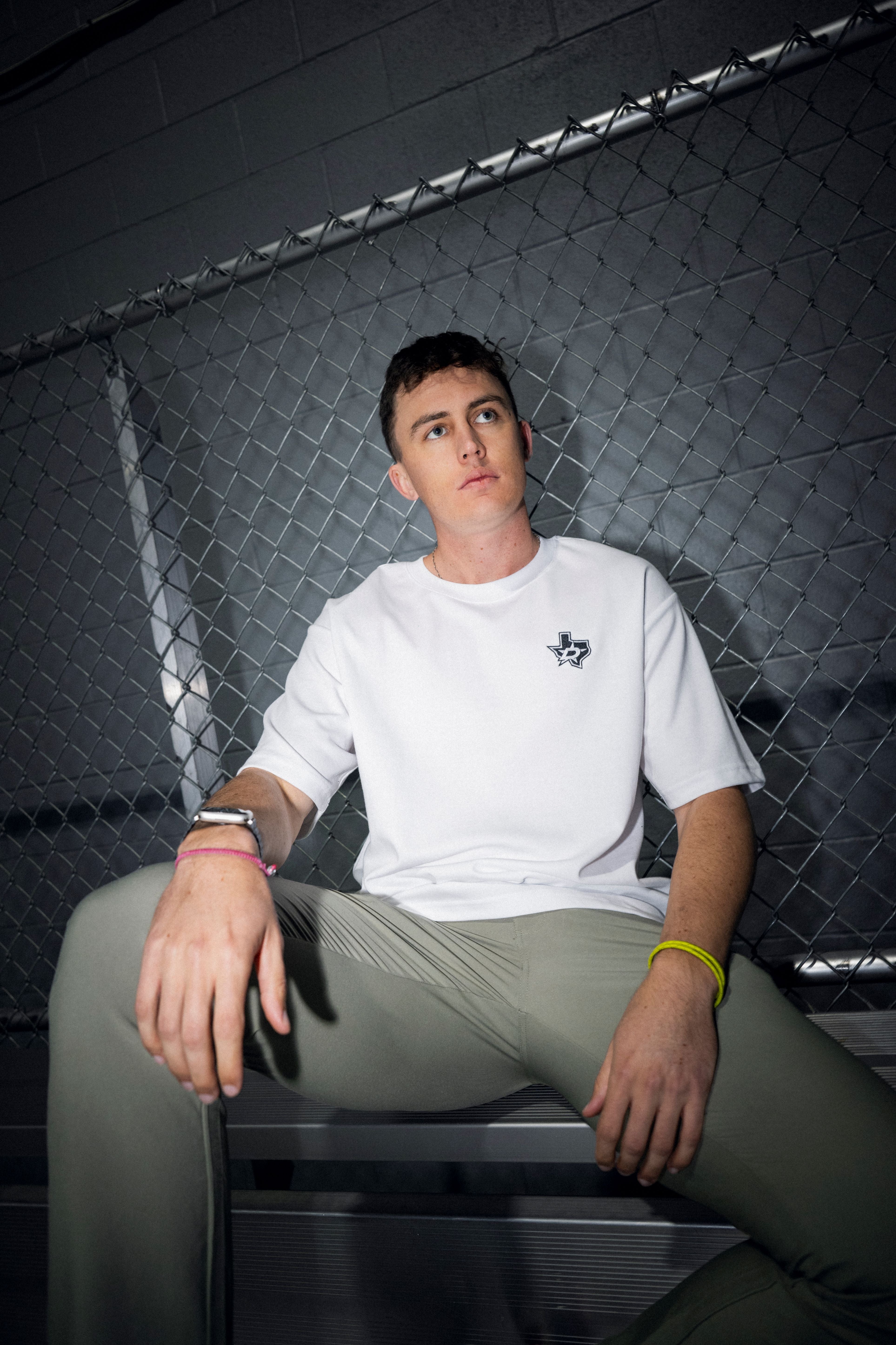 Photo of person wearing a white t-shirt