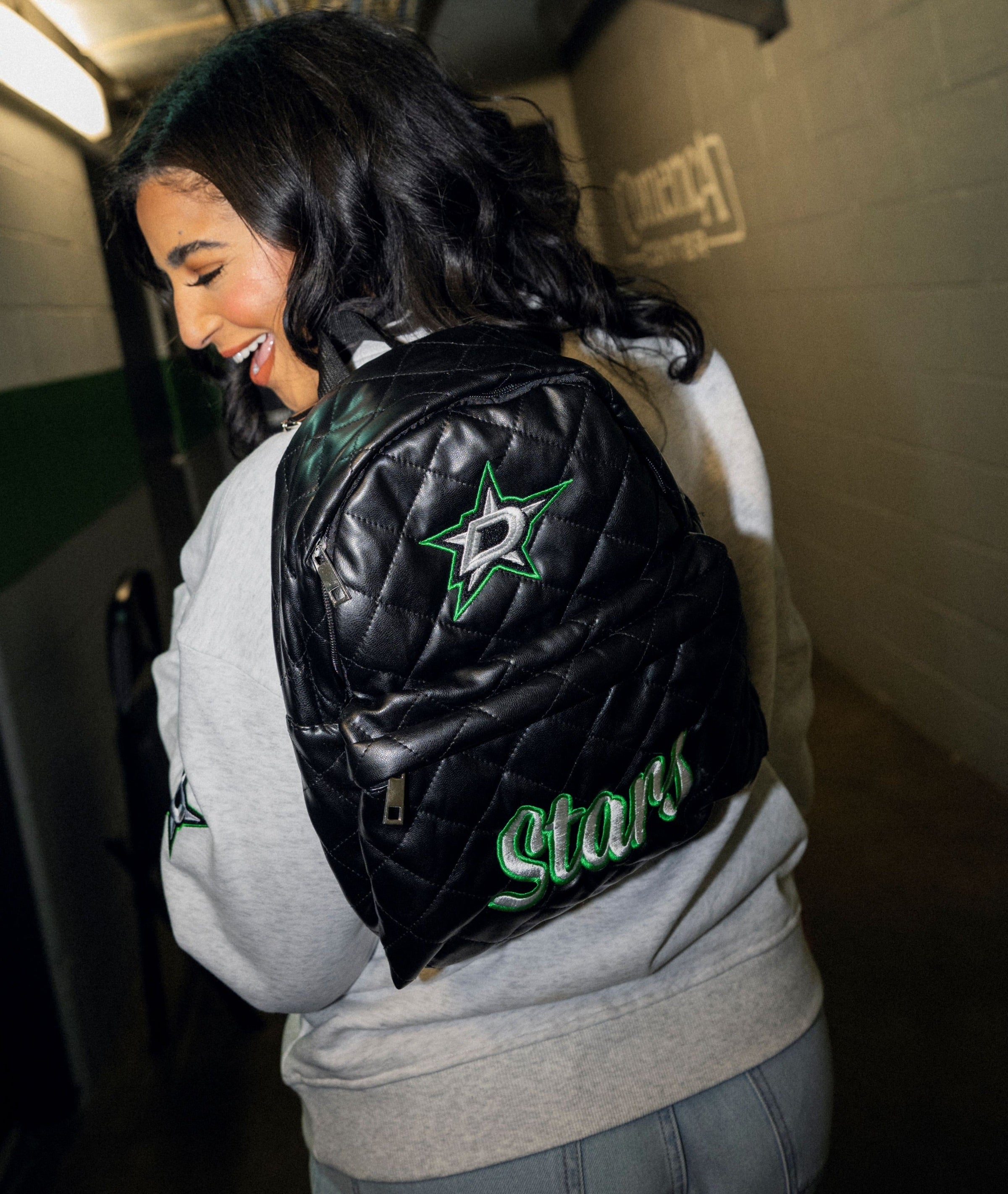 black with green stars coach backpack Charlie Americana Star Print Crossgrain leather and Signature coated canvas Inside zip pocket Zip closure NWT Charter Backpack In Signature