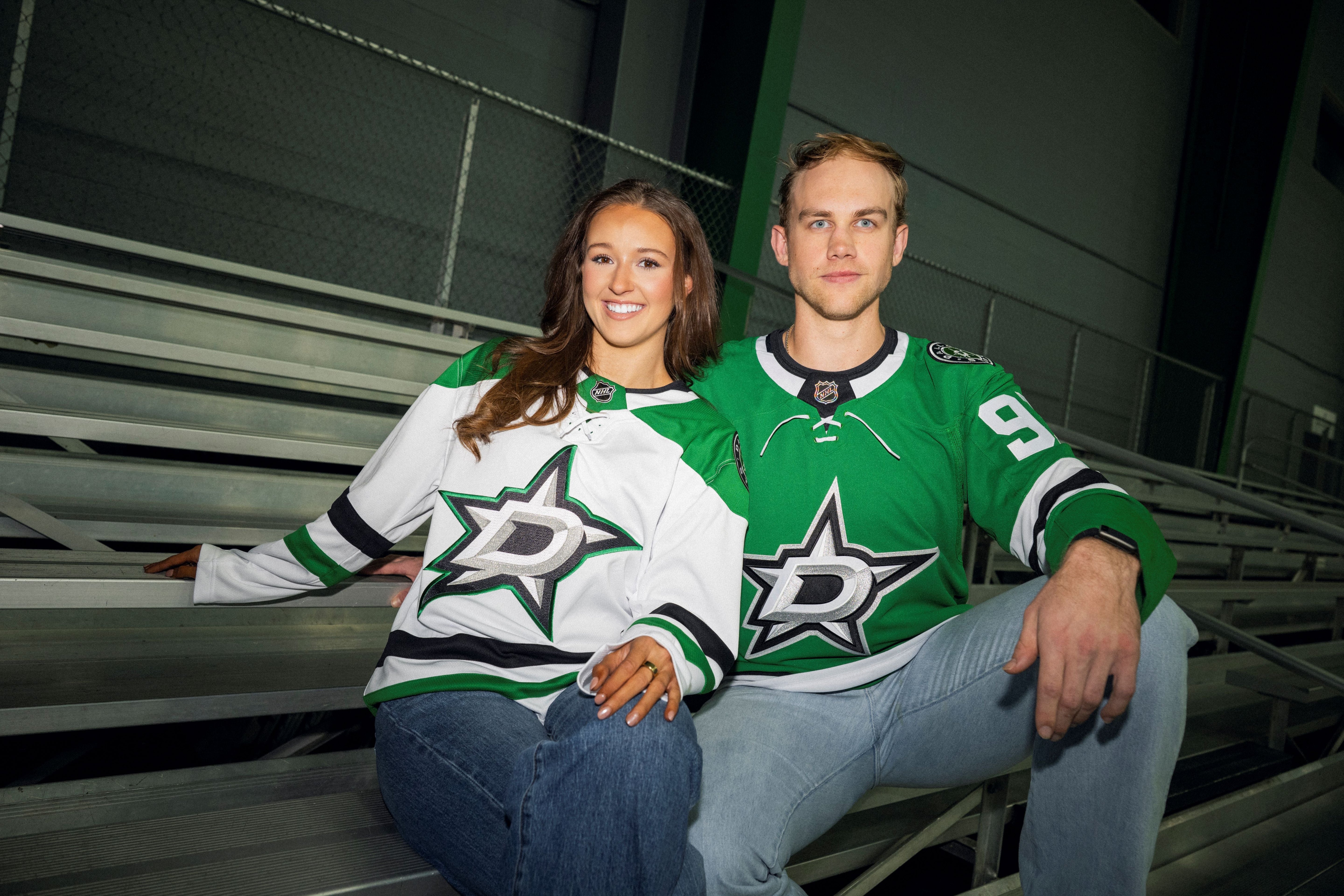 Photo of people wearing Dallas Stars Jersey