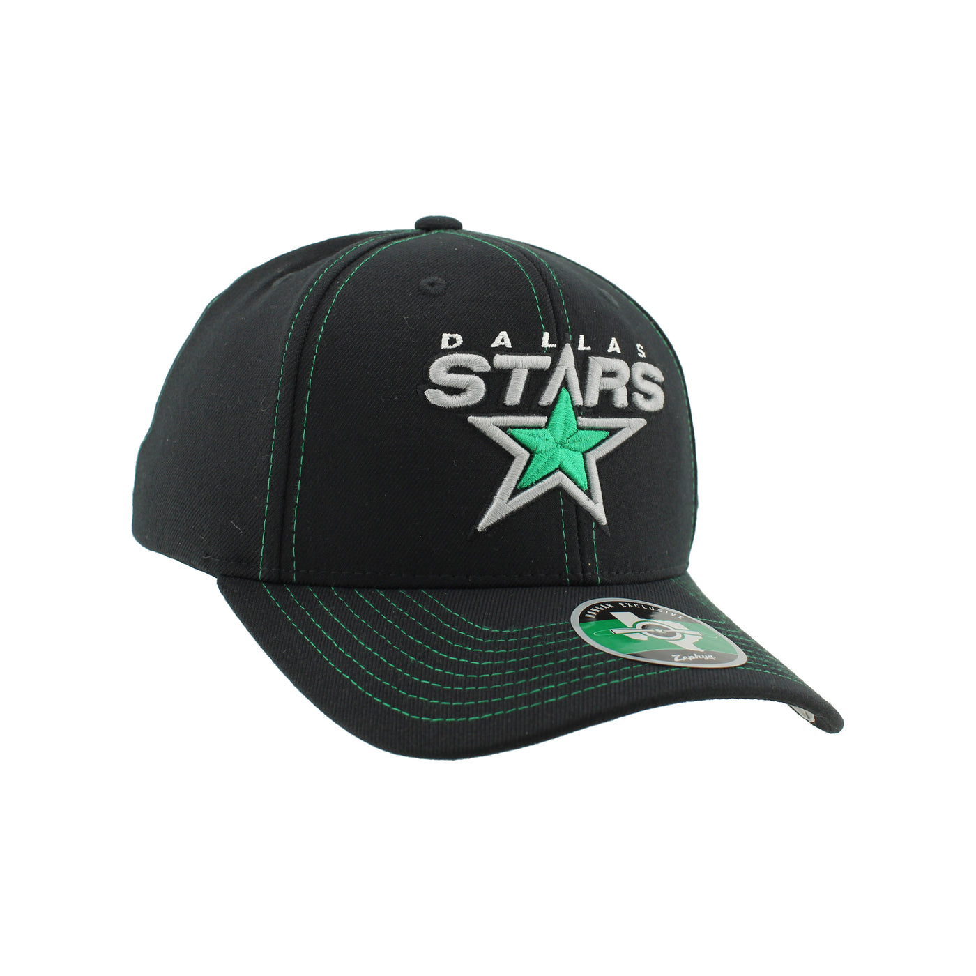 Black cap with Dallas Stars 3rd logo on a white background