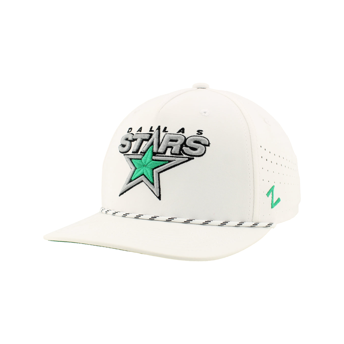 White cap with 'Dallas Stars' 3rd logo on a white background