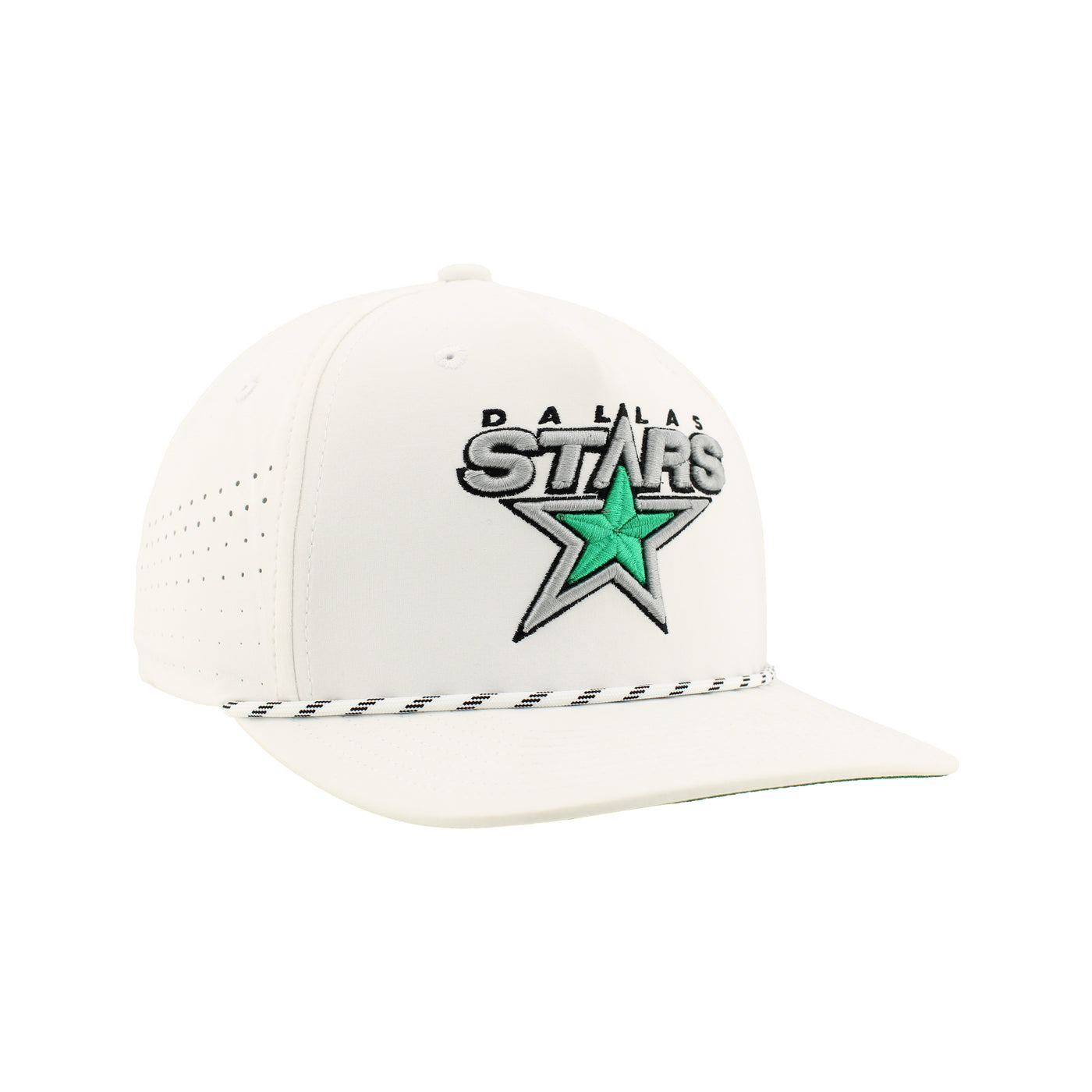 White cap with 'Dallas Stars' 3rd logo on a white background