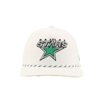 White cap with 'Dallas Stars' 3rd logo on a white background
