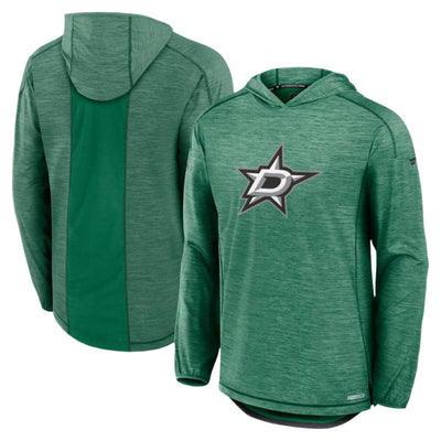 Photo of Dallas Stars Fanatics Green Lightweight Dri Fit Hoody - Front and Back view