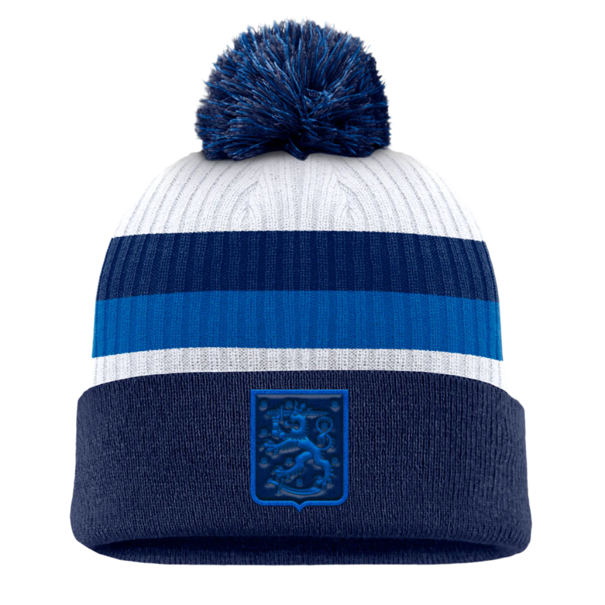 FANATICS 4 NATIONS FINLAND CUFFED BEANIE W/POM - FRONT VIEW