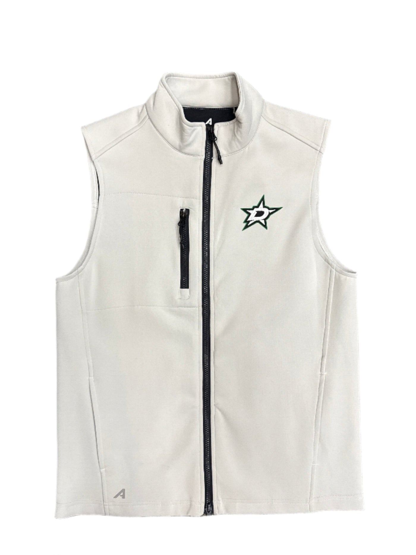 PHOTO OF DALLAS STARS ANTIGUA FULL ZIP VEST - FRONT VIEW