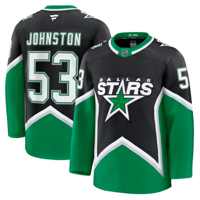 Hockey jersey with 'Dallas Stars' logo and 'Johnston 53' 