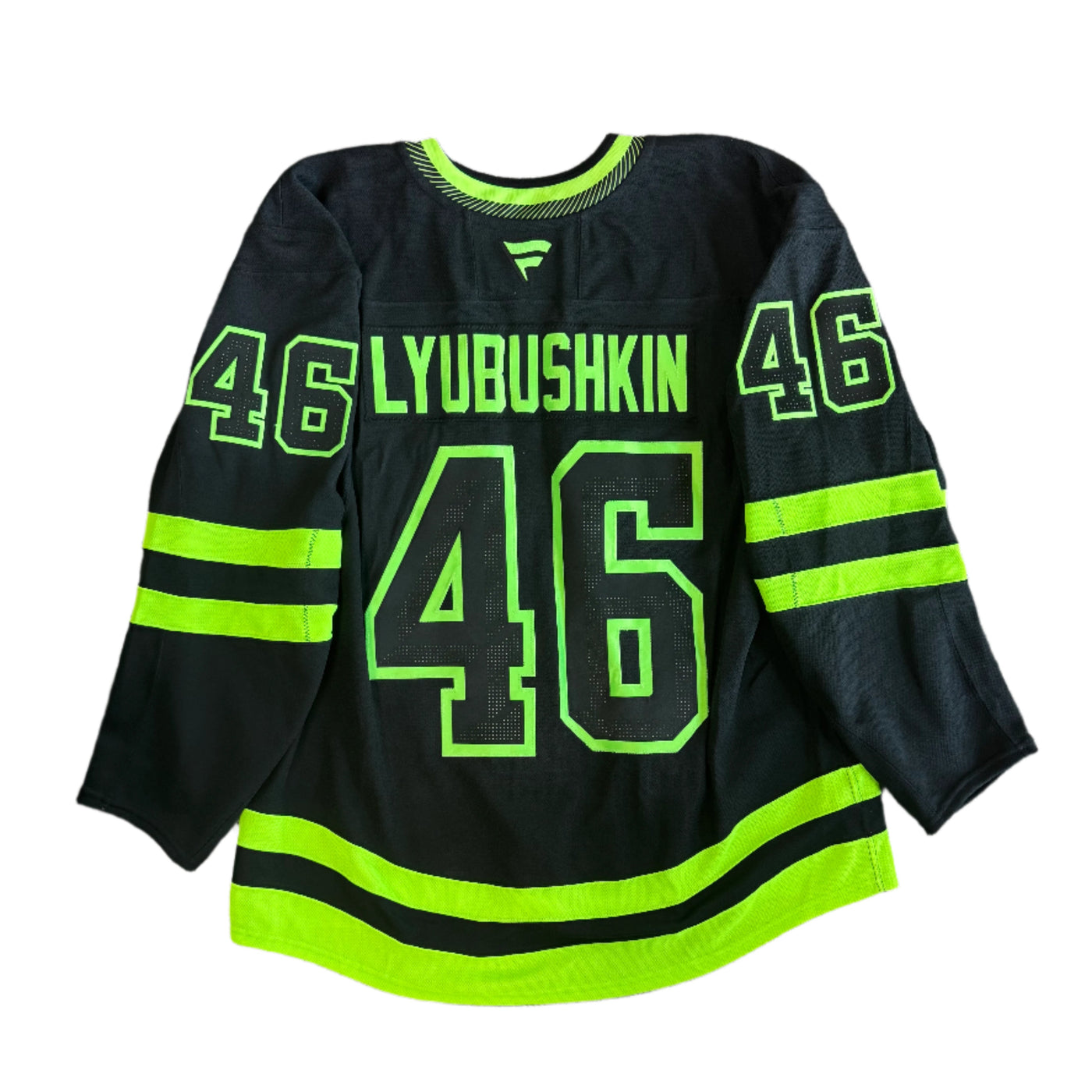 Photo of Dallas Stars #46 Ilya Lyubushkin Blackout Game Worn Jersey - Back View