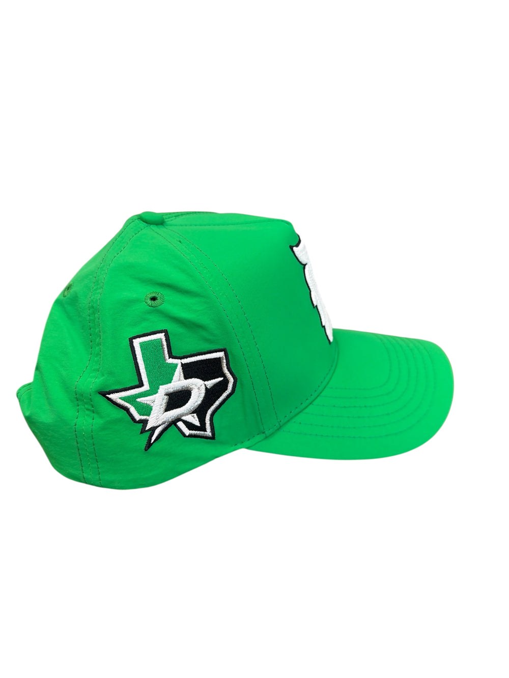 Green cap with Dallas Stars Texas logo on a white background