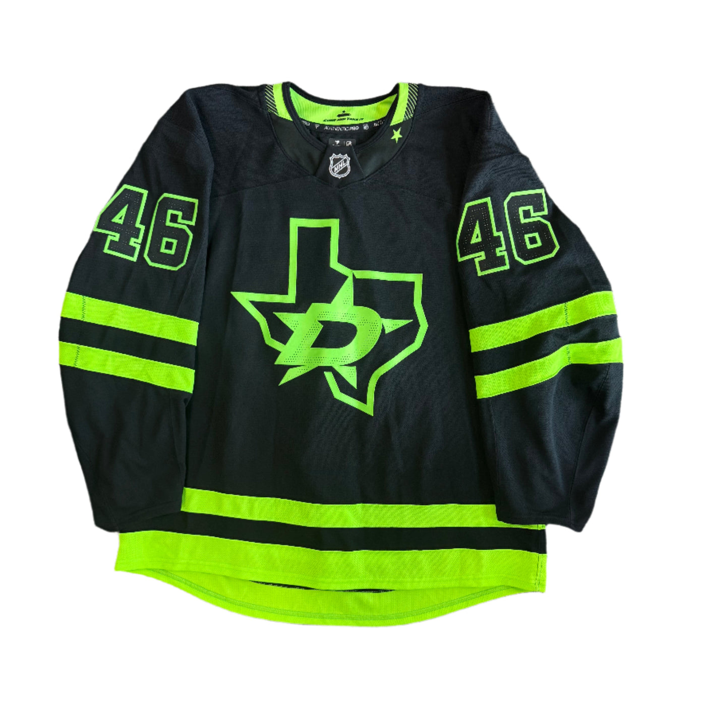 Photo of Dallas Stars #46 Ilya Lyubushkin Blackout Game Worn Jersey - Front View