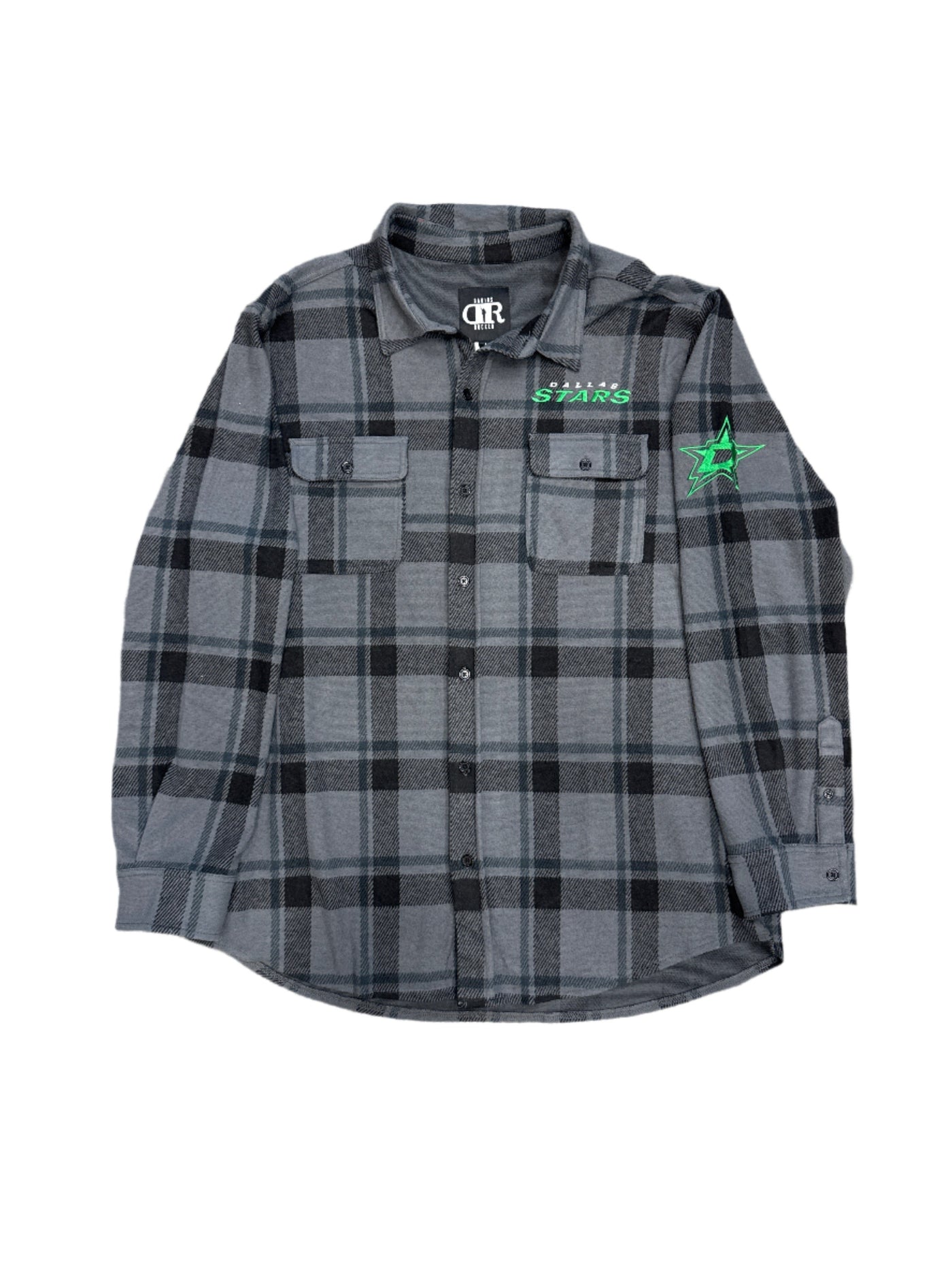 PHOTO OF DALLAS STARS DARIUS RUCKER FULL BUTTON UP FLANNEL - FRONT VIEW