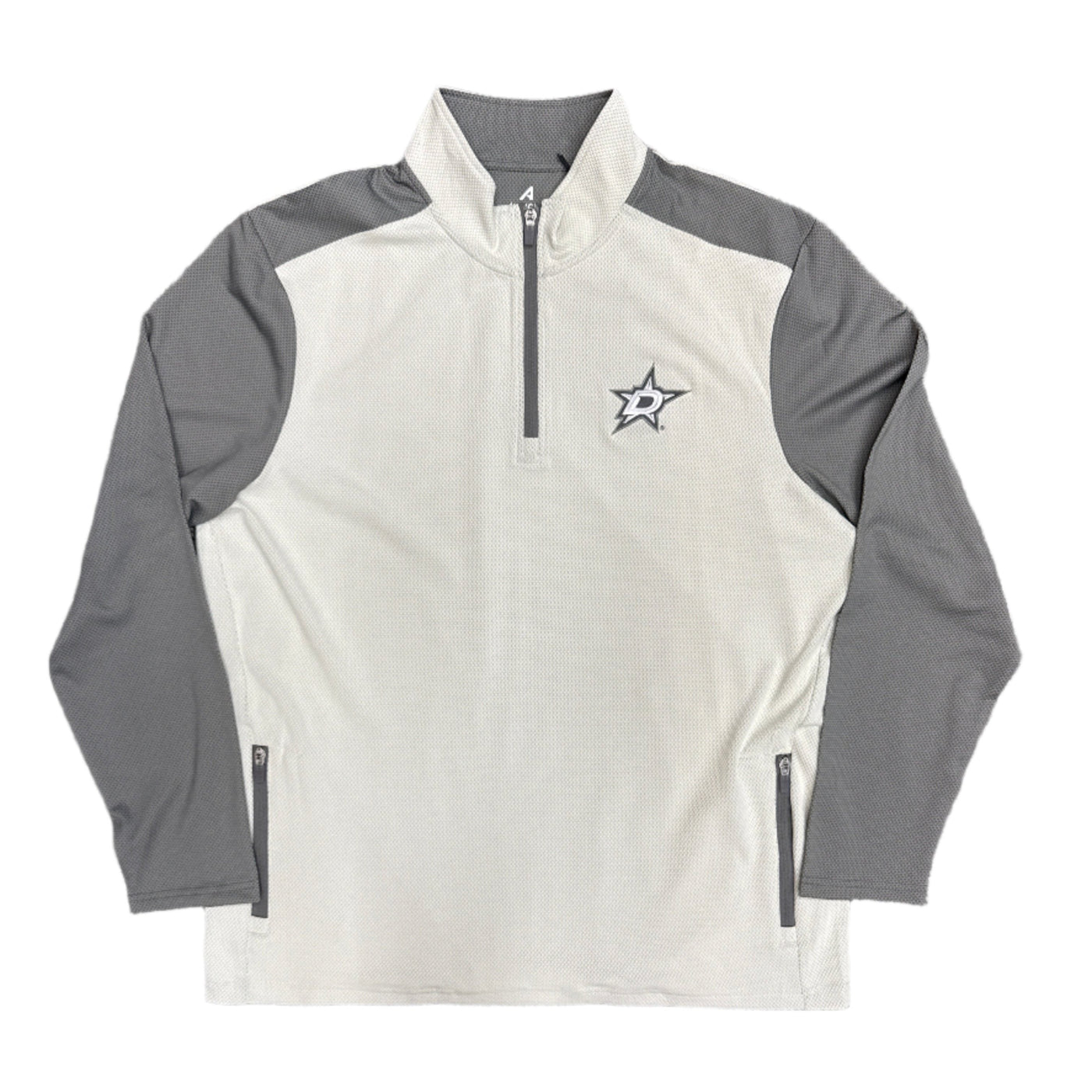 PHOTO OF DALLAS STARS ANTIGUA WAFFLE QUARTER ZIP - FRONT VIEW