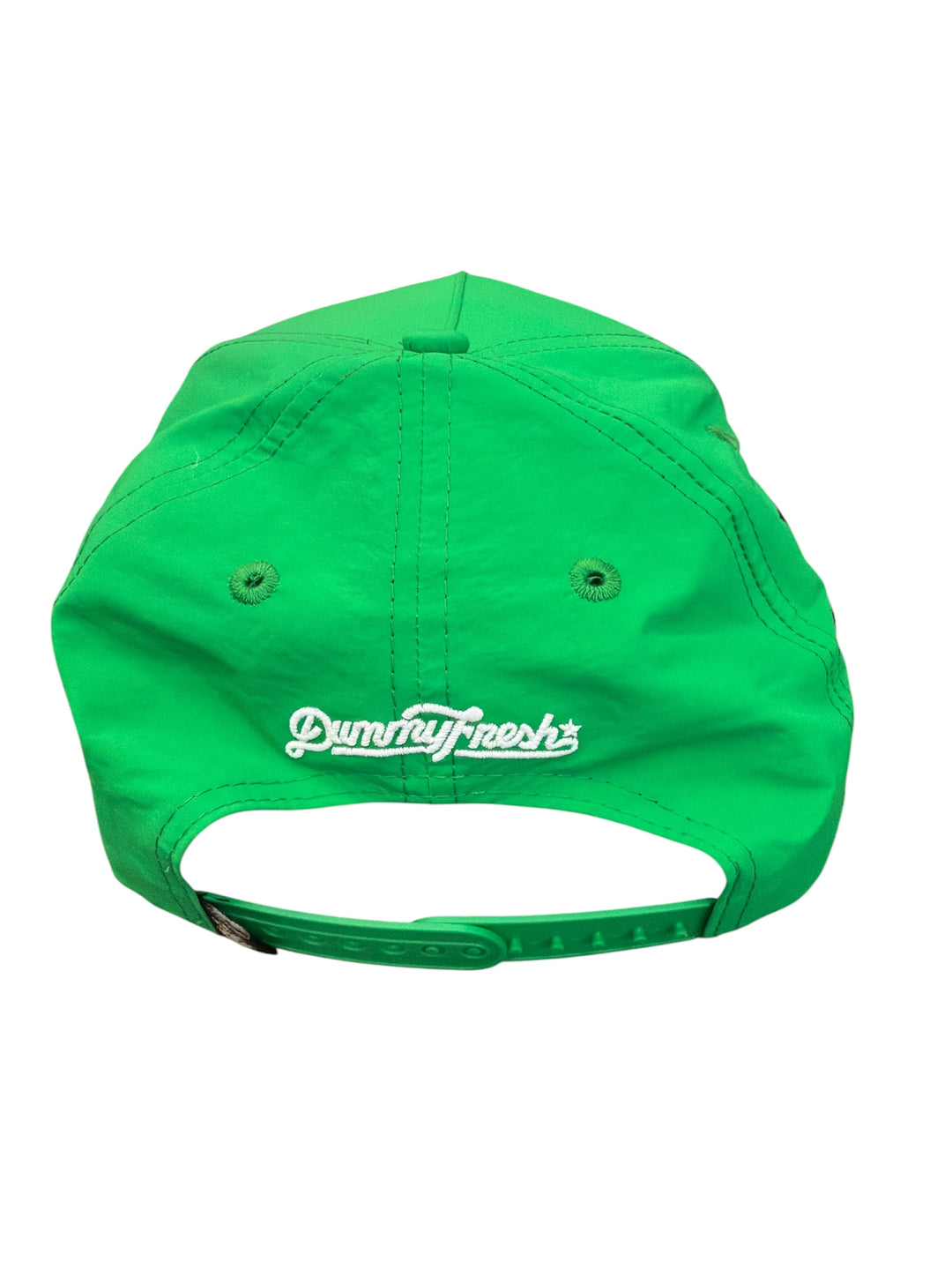 Green cap with 'DummyFresh' logo on a white background
