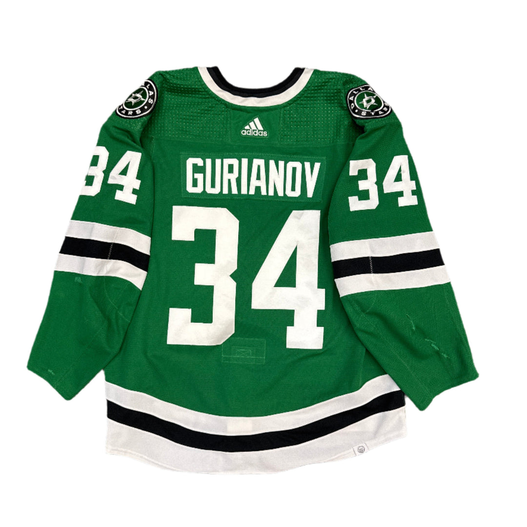 Photo of Dallas Stars #34 Gurianov Game Worn Home Jersey - Back View