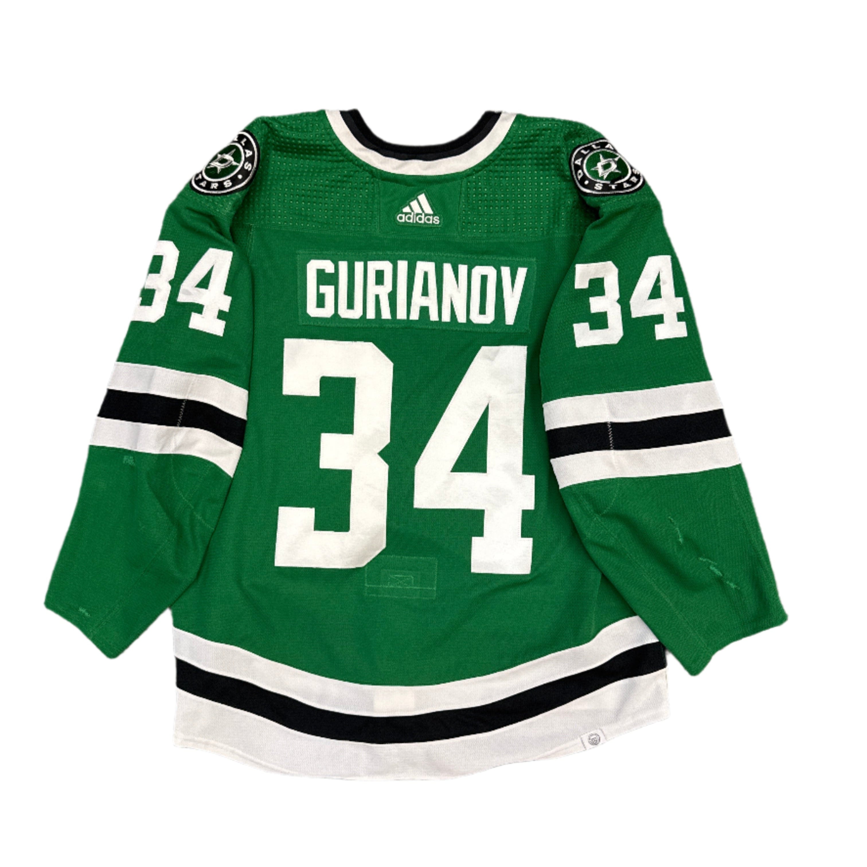 Photo of Dallas Stars #34 Gurianov Game Worn Home Jersey - Back View