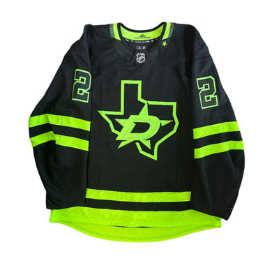Photo of Dallas Stars #2 Brendan Smith Blackout Team Issued Jersey - Front View