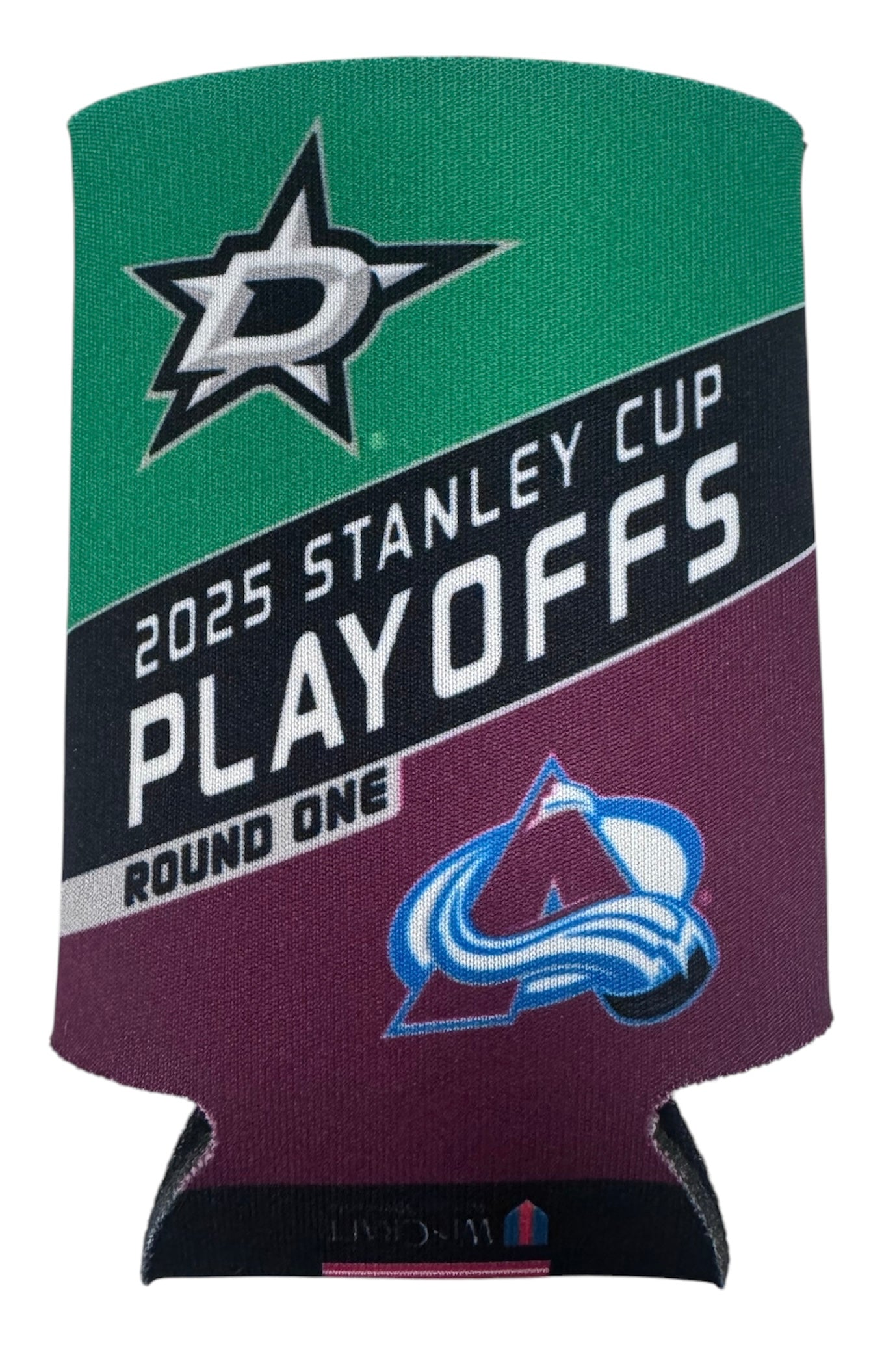 DALLAS STARS WINCRAFT 2025 PLAYOFFS ROUND 1 MATCH-UP CAN COOLER - BACKSIDE VIEW 