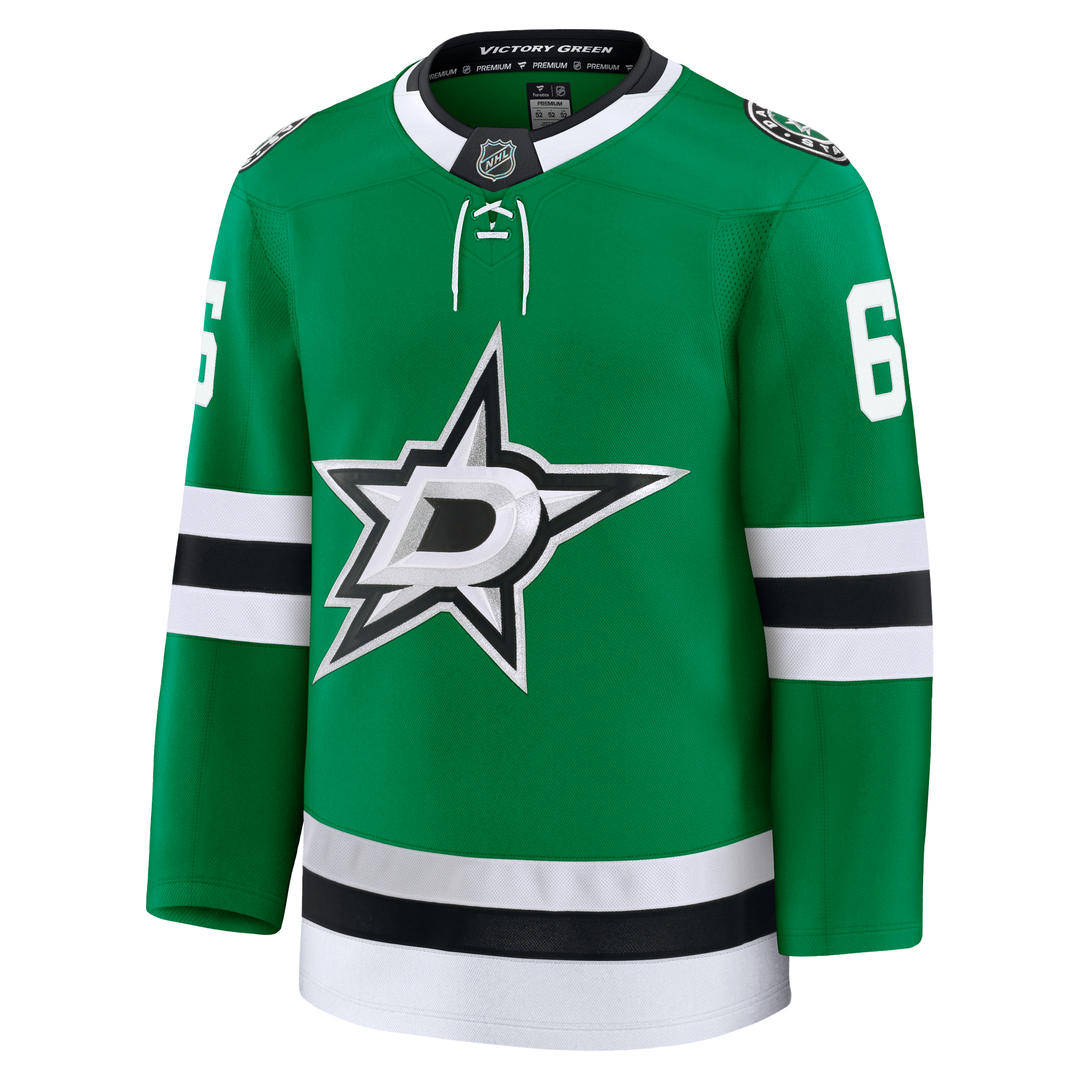 A green Dallas Stars hockey jersey with the team&