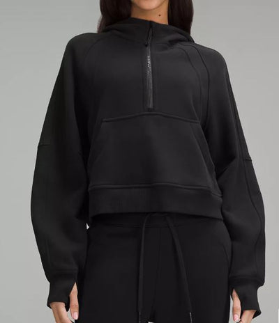 Photo of Lululemon model wearing Scuba Oversized Half-zip Hoodie in Black