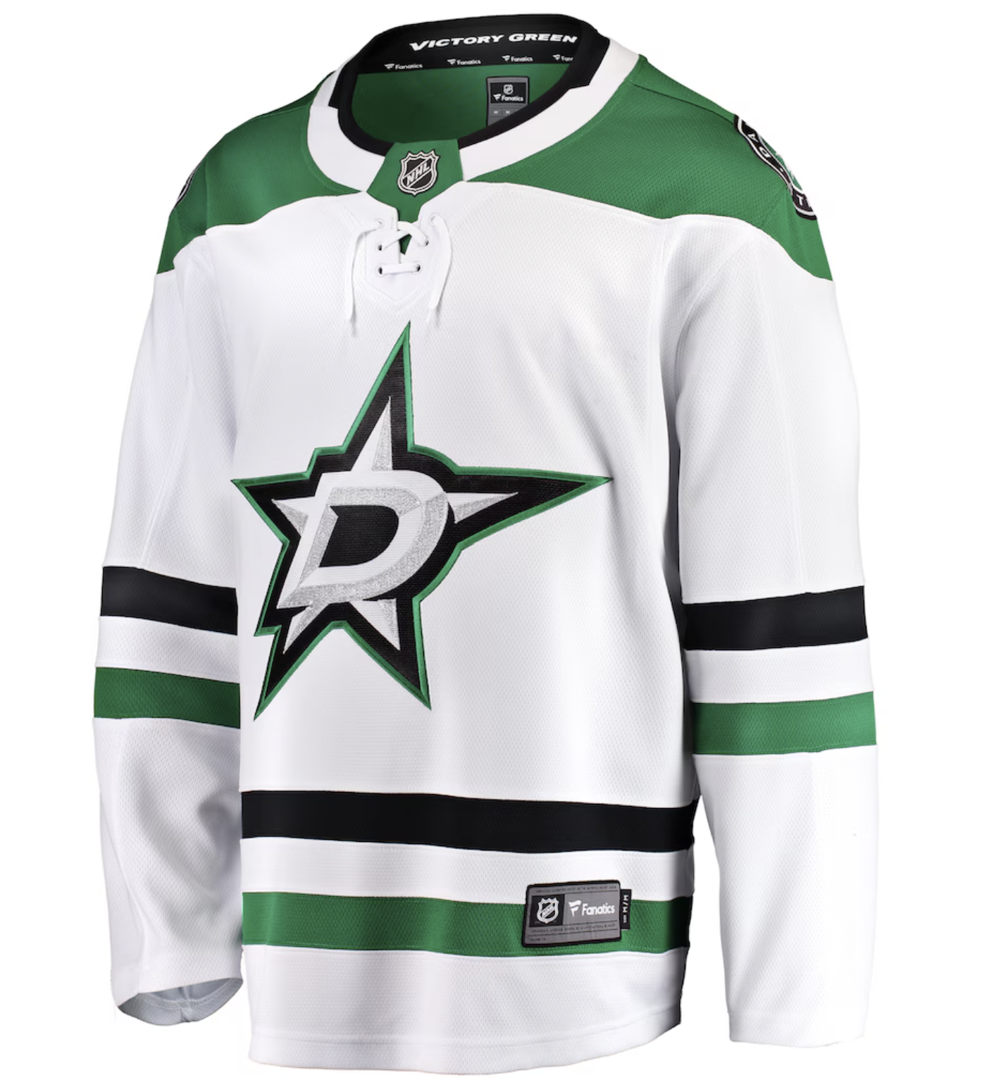 Photo of Dallas Stars Fanatics Breakaway Away Jersey in White - Front view