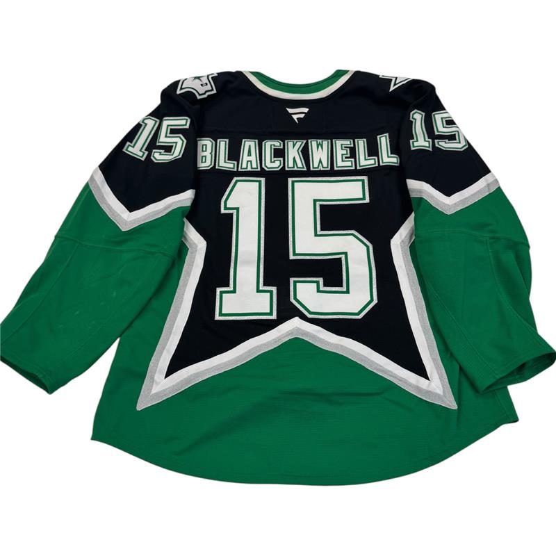 Dallas Stars '99 Alternate Hockey jersey with 'Blackwell' and number '15' on back. Jersey on a white background