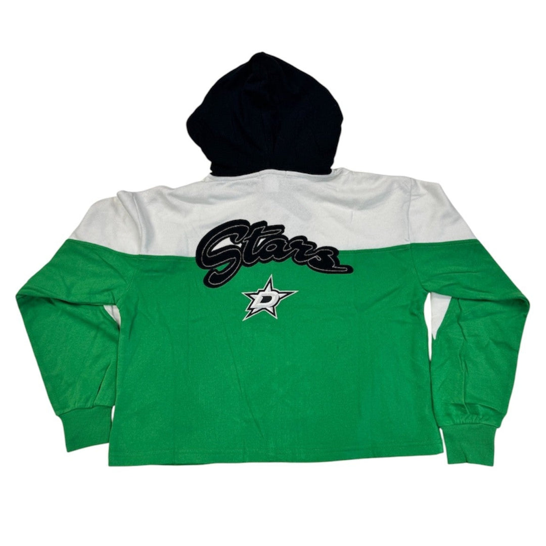 DALLAS STARS WEAR BY ERIN ANDREWS COLOR BLOCK FULL ZIP HOODIE - BACK VIEW