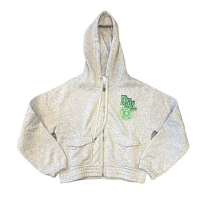 DALLAS STARS WEAR BY ERIN ANDREWS CROPPED FULL ZIP HOODY - FRONT VIEW