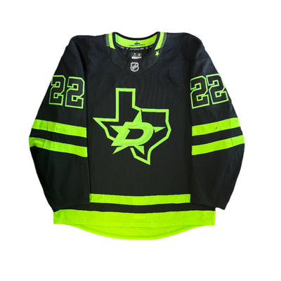 Photo of Dallas Stars #22 Mavrik Bourque Blackout Jersey - Front View 