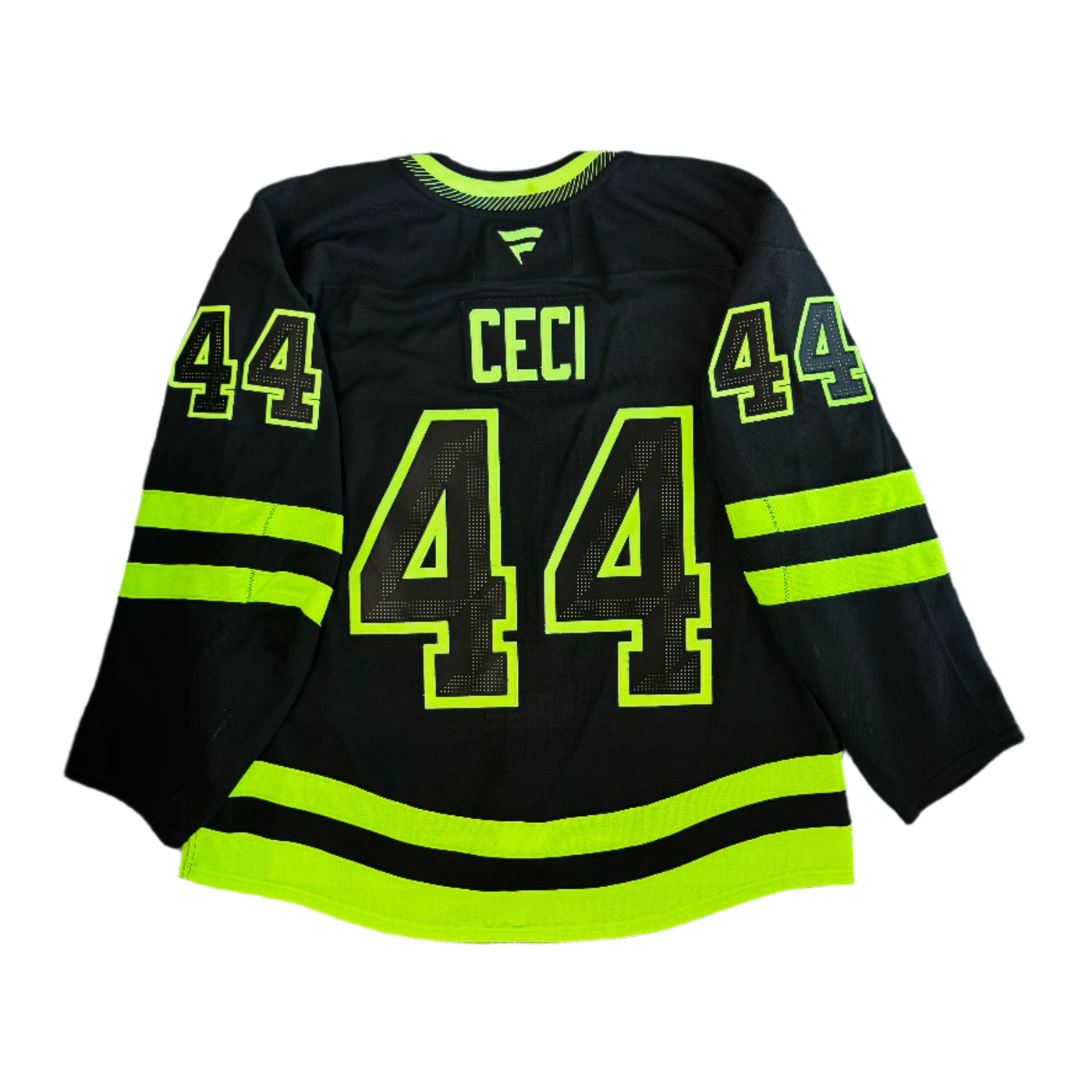 Photo of Dallas Stars #44 Cody Ceci Blackout Game Worn Jersey - Back View