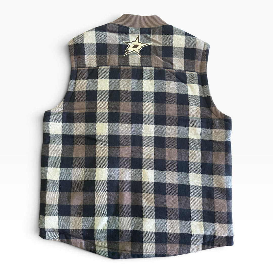 A sleeveless plaid vest &