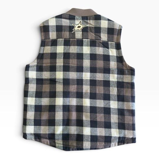A sleeveless plaid vest &