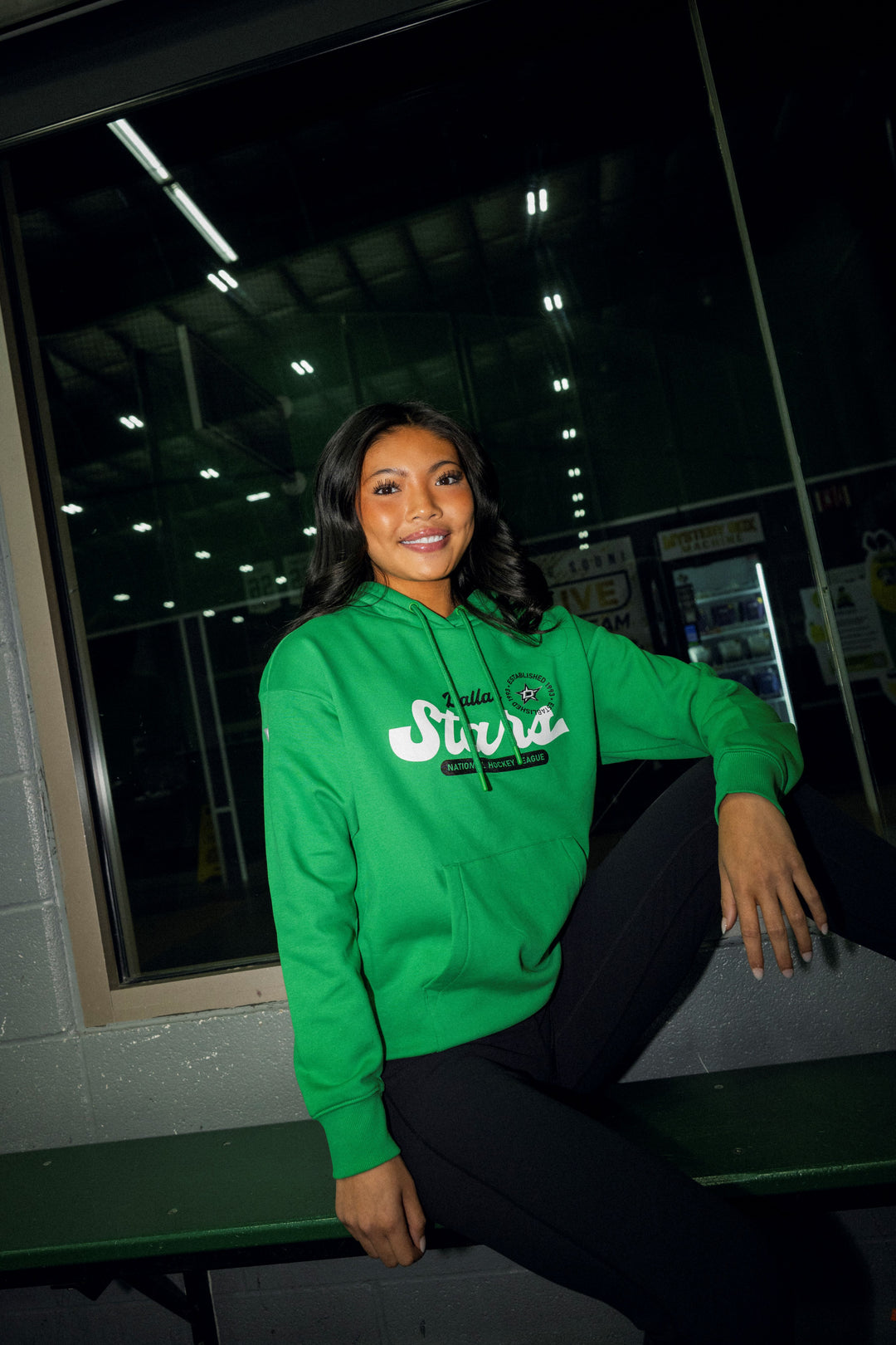 Photo of person wearing Dallas Stars Levelwear Hoody in Green