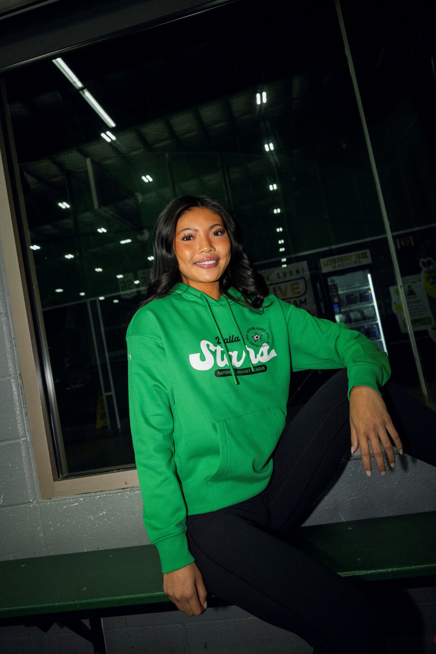 Photo of person wearing Dallas Stars Levelwear Hoody in Green