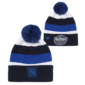 OUTERSTUFF YOUTH 4 NATIONS FINLAND BEANIE - FRONT & BACK VIEW