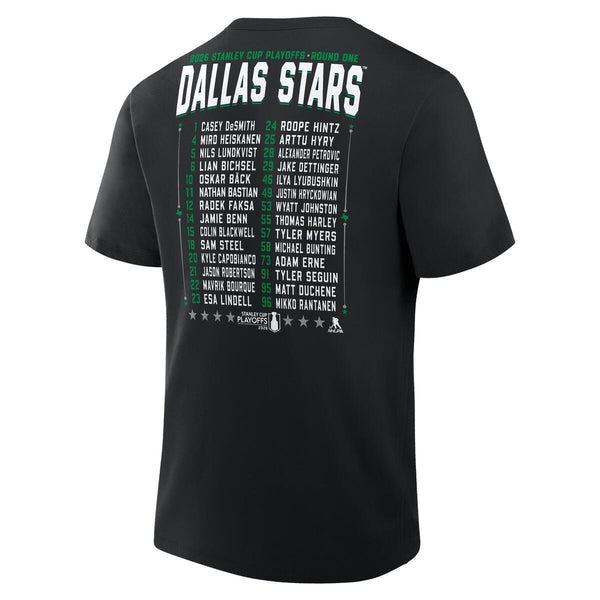 DALLAS STARS FANATICS 2026 ROUND 1 PLAYOFF ROSTER TEE - BACK VIEW