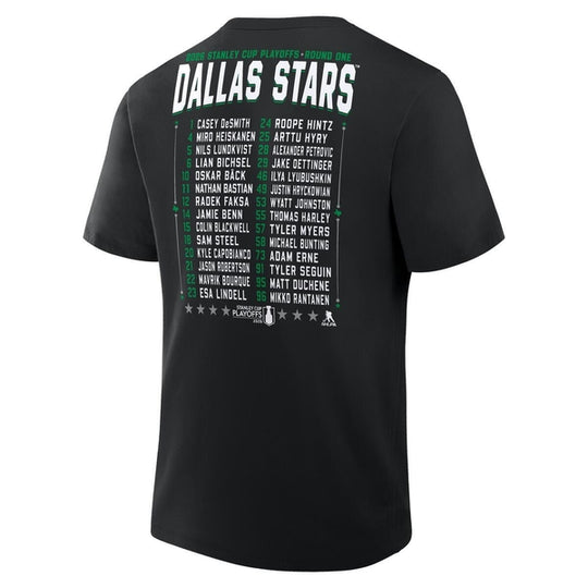 DALLAS STARS FANATICS 2026 ROUND 1 PLAYOFF ROSTER TEE - BACK VIEW