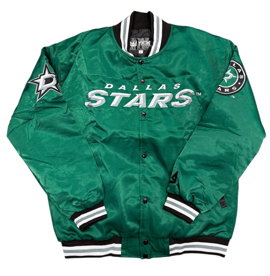 DALLAS STARS X YK1K SATIN VARSITY JACKET - front view 