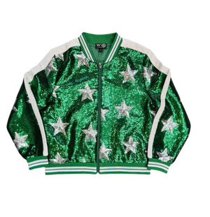 Photo of Dallas Stars Wild Collective Sequin Full Zip Jacket - Front View