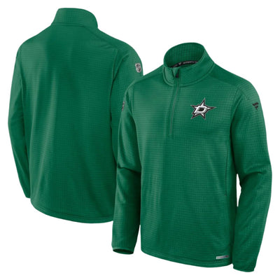 Photo of Dallas Stars Fanatics Green Quarter Zip - Front and Back view