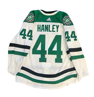 PHOTO OF JOEL HANLEY 2023-24 GAME WORN SET 2 AWAY JERSEY - BACK VIEW