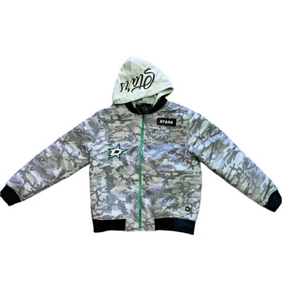 Photo of Dallas Stars Wild Collective Camo Hooded Bomber - Front View