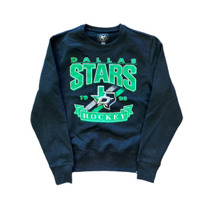 Photo of Dallas Stars 47 Brand Crossroads Crew Neck in Black - Front View