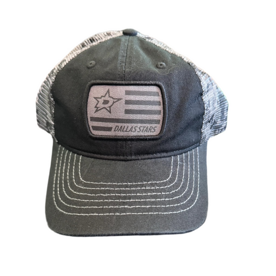 Photo of Dallas Stars Zephyr Rift Issue Adjustable Cap in Black and Gray - Front View