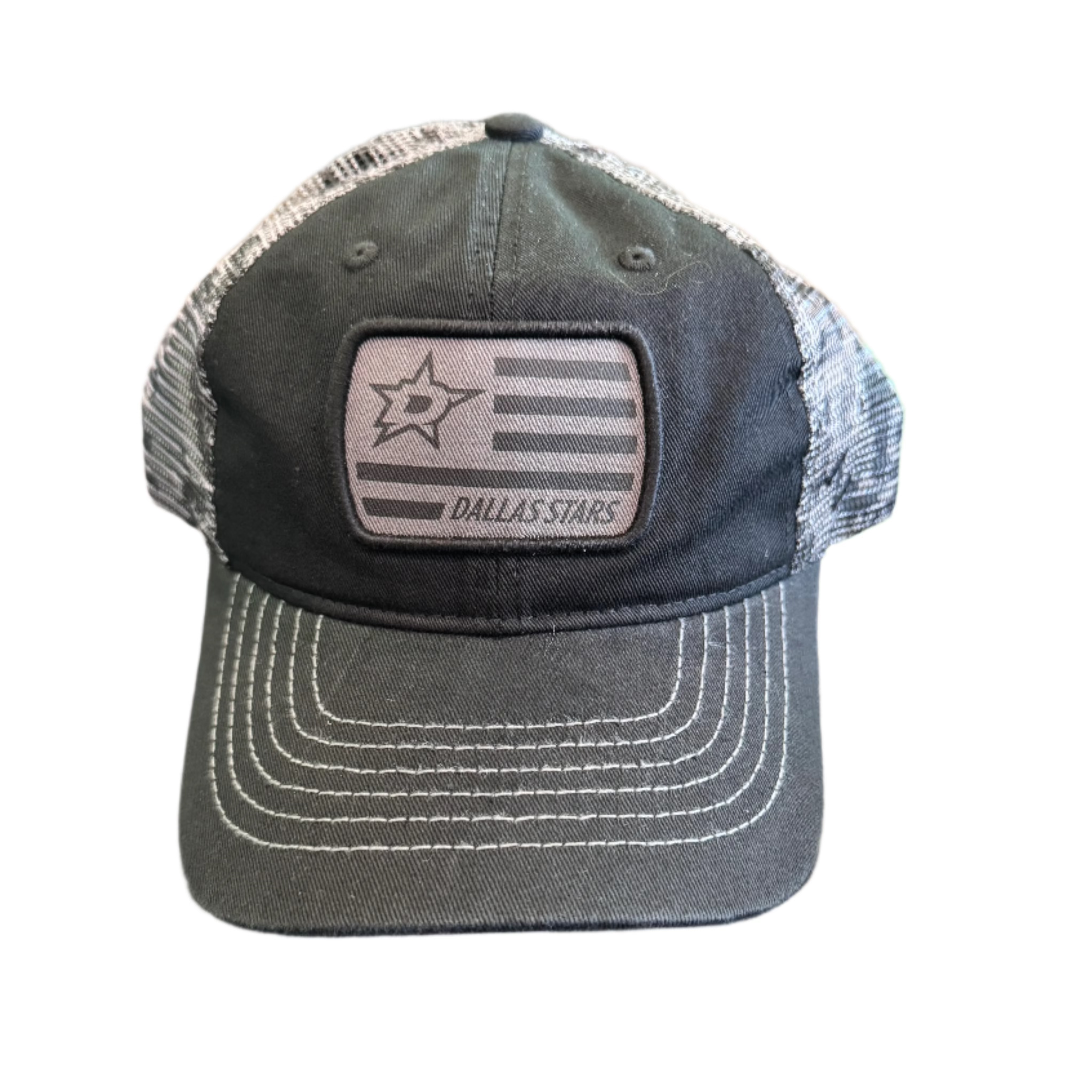 Photo of Dallas Stars Zephyr Rift Issue Adjustable Cap in Black and Gray - Front View