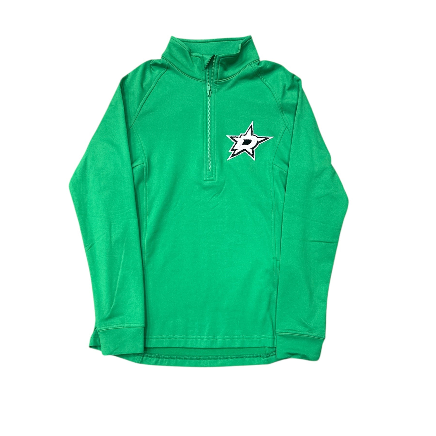 Photo of Dallas Stars Levelwear Women's Essence Quarter Zip in Green - Front View