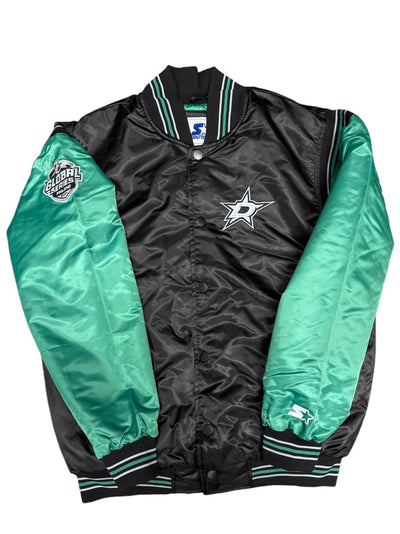 DALLAS STARS STARTER GLOBAL SERIES SATIN VARSITY JACKET - front view 