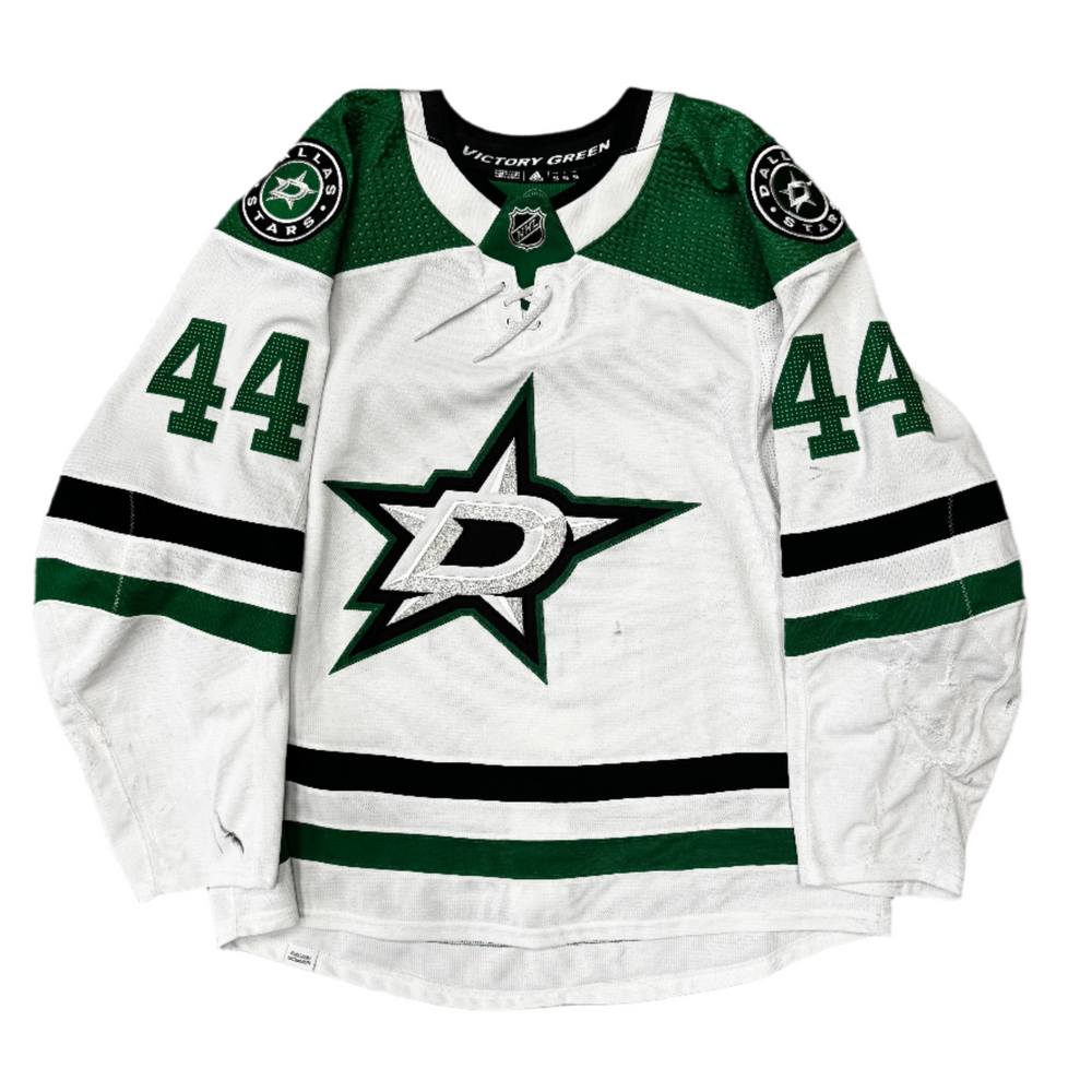 Photo of Dallas Stars Game Worn Away Joel Hanley Jersey - Front View